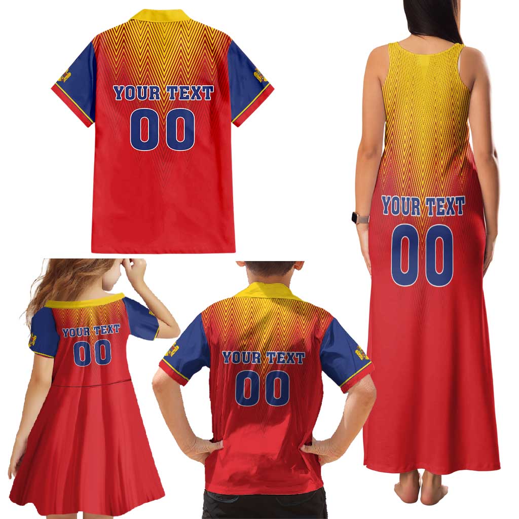 Custom Romania Volleyball Family Matching Tank Maxi Dress and Hawaiian Shirt Sporty Style