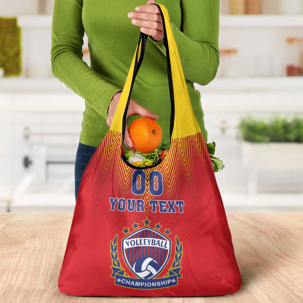Custom Romania Volleyball Grocery Bag Sporty Style