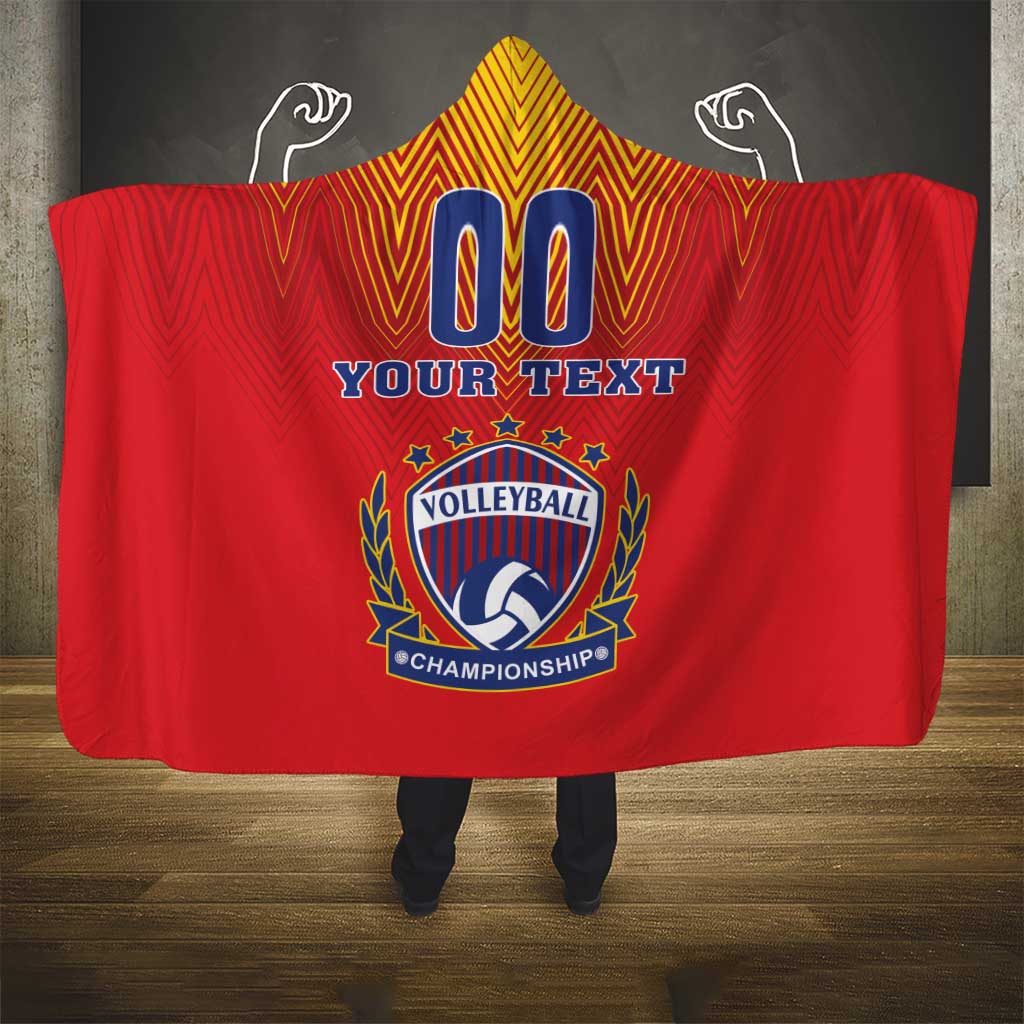 Custom Romania Volleyball Hooded Blanket Sporty Style
