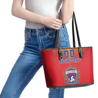 Custom Romania Volleyball Leather Tote Bag Sporty Style