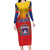 Custom Romania Volleyball Long Sleeve Bodycon Dress Sporty Style
