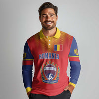 Custom Romania Volleyball Long Sleeve Polo Shirt Sporty Style
