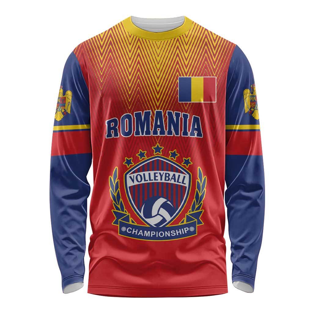Custom Romania Volleyball Long Sleeve Shirt Sporty Style
