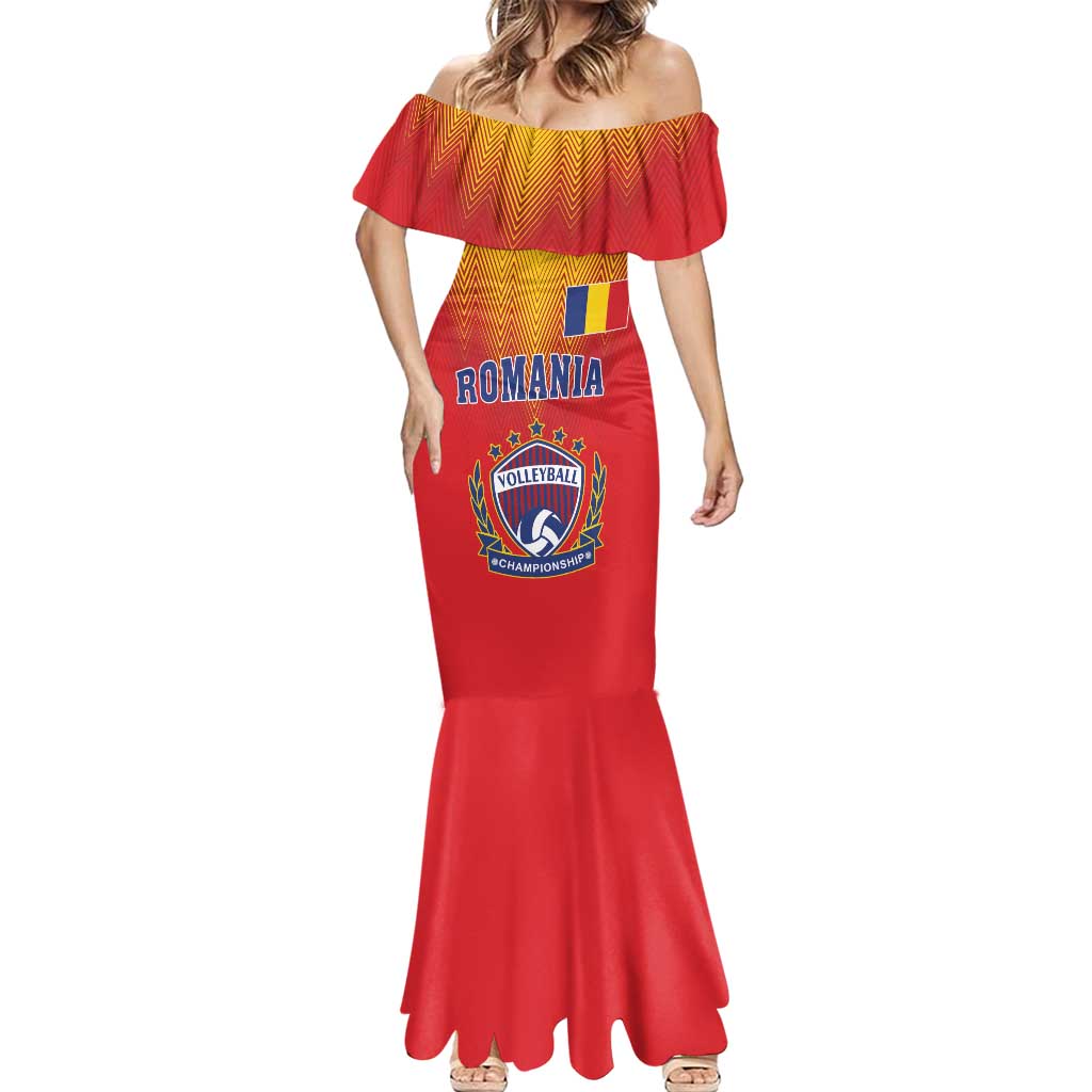Custom Romania Volleyball Mermaid Dress Sporty Style