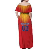 Custom Romania Volleyball Off Shoulder Maxi Dress Sporty Style
