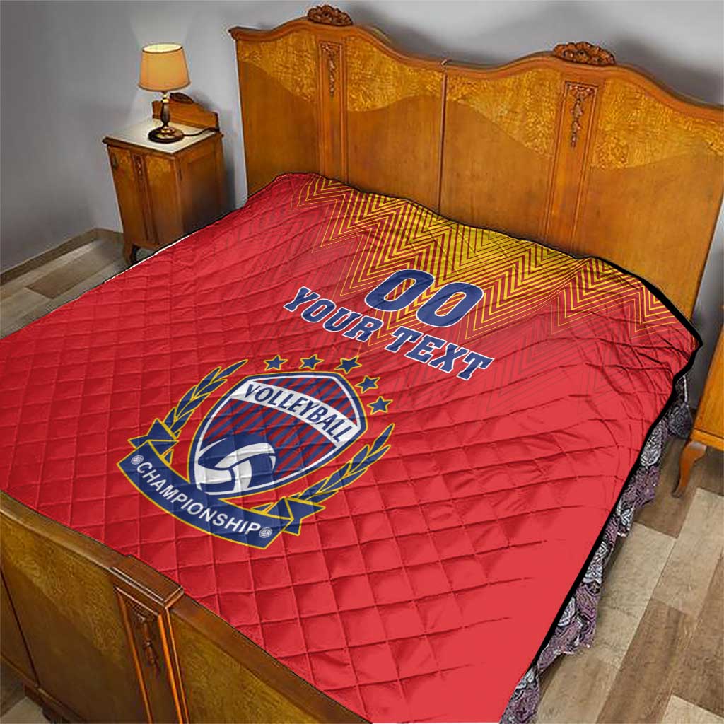 Custom Romania Volleyball Quilt Sporty Style
