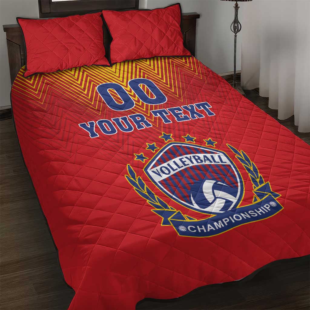 Custom Romania Volleyball Quilt Bed Set Sporty Style