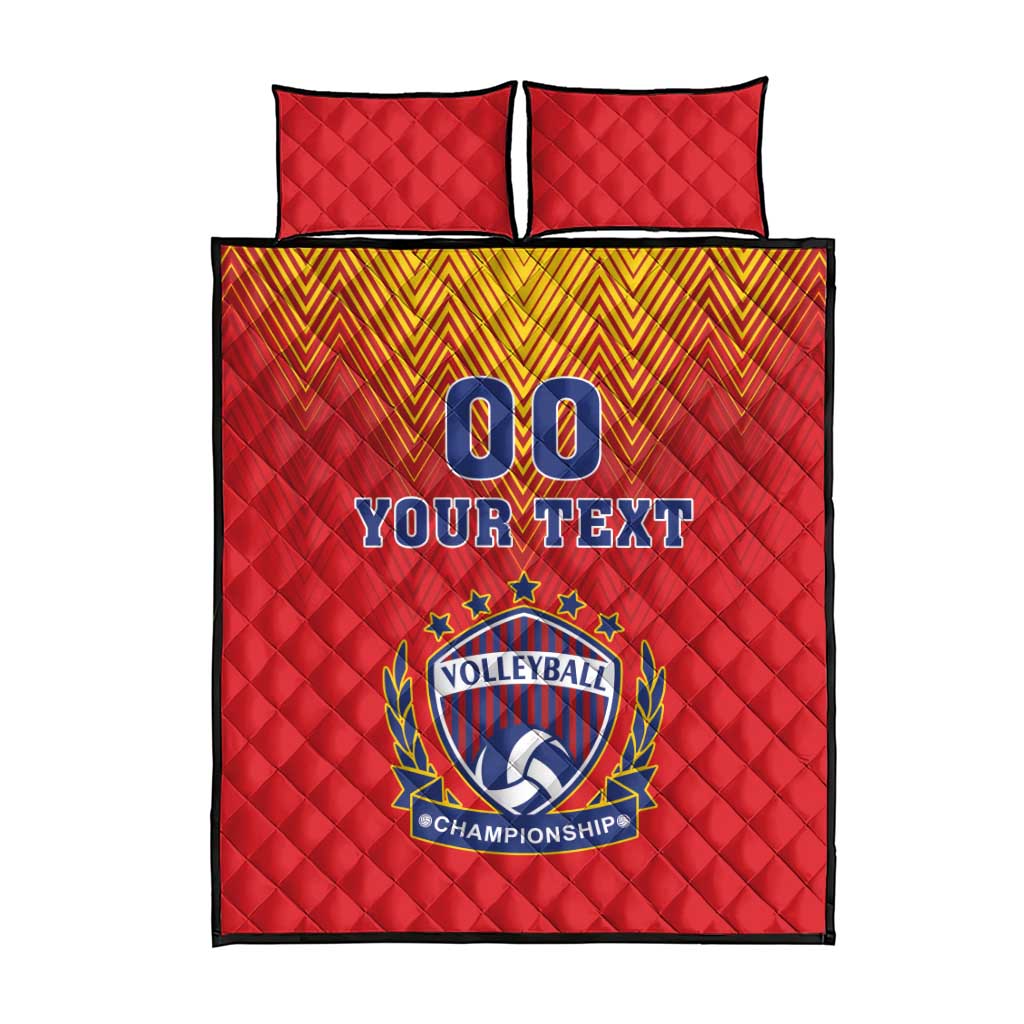 Custom Romania Volleyball Quilt Bed Set Sporty Style