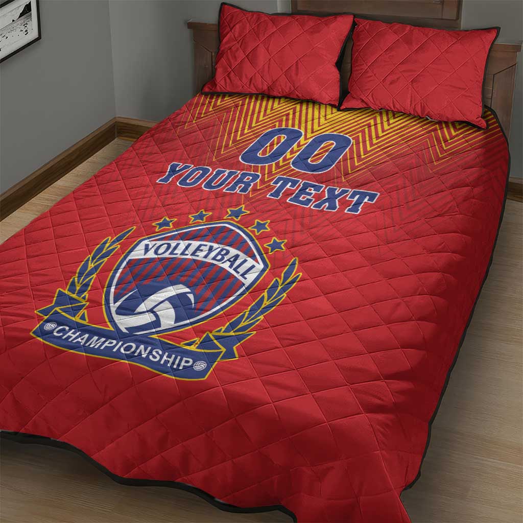 Custom Romania Volleyball Quilt Bed Set Sporty Style