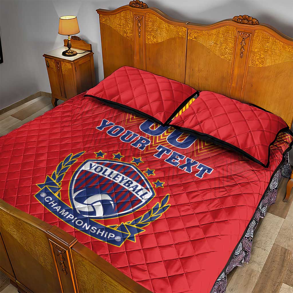 Custom Romania Volleyball Quilt Bed Set Sporty Style