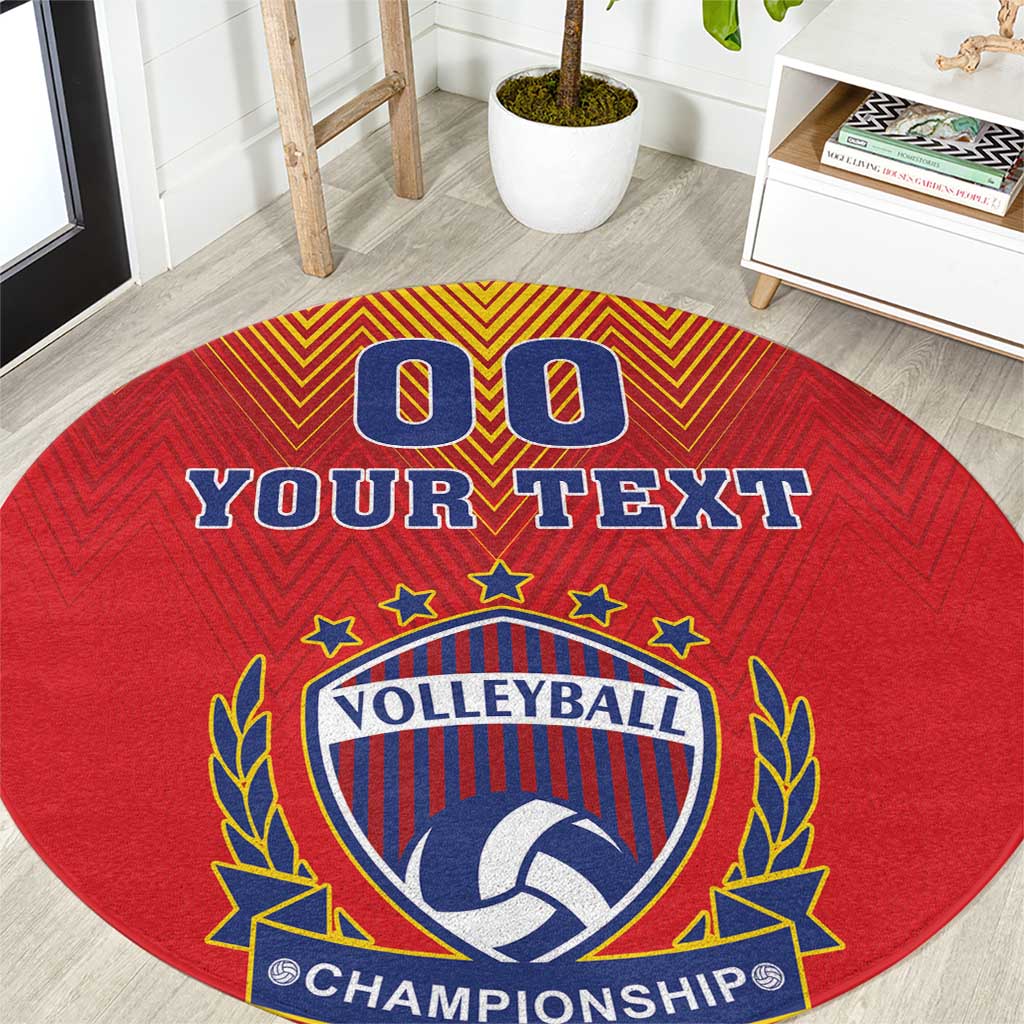 Custom Romania Volleyball Round Carpet Sporty Style