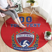 Custom Romania Volleyball Round Carpet Sporty Style