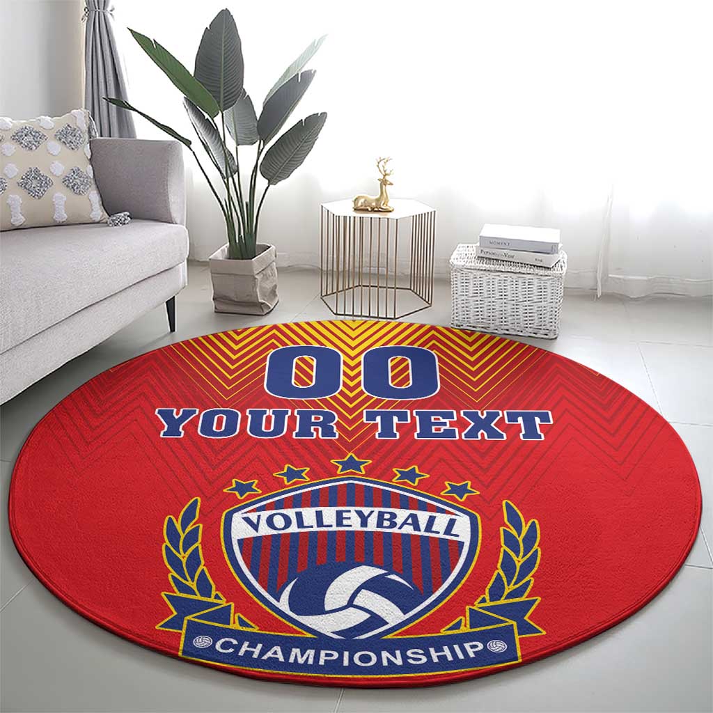 Custom Romania Volleyball Round Carpet Sporty Style