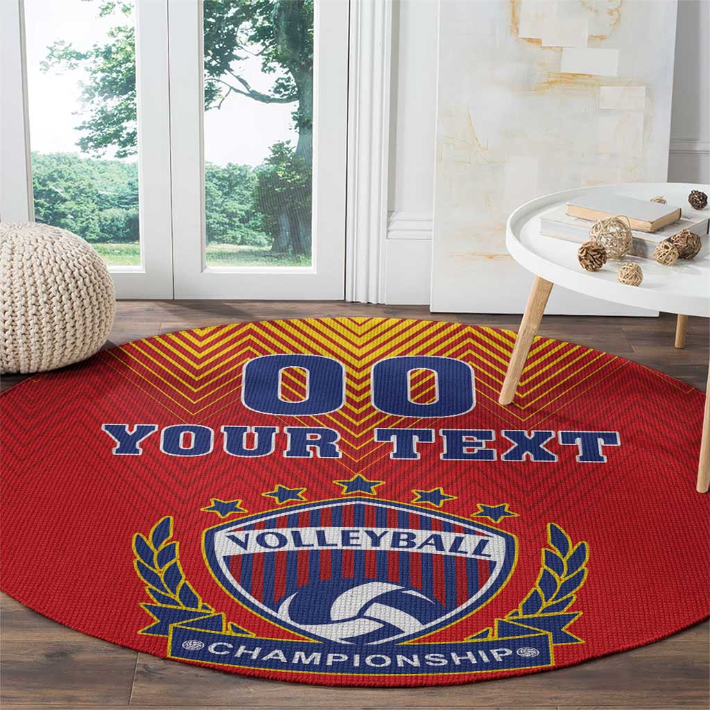 Custom Romania Volleyball Round Carpet Sporty Style