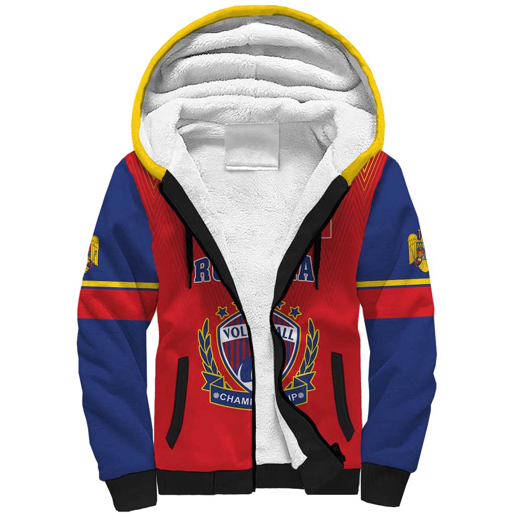 Custom Romania Volleyball Sherpa Hoodie Sporty Style
