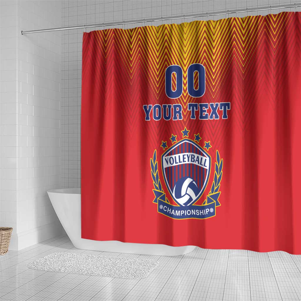 Custom Romania Volleyball Shower Curtain Sporty Style