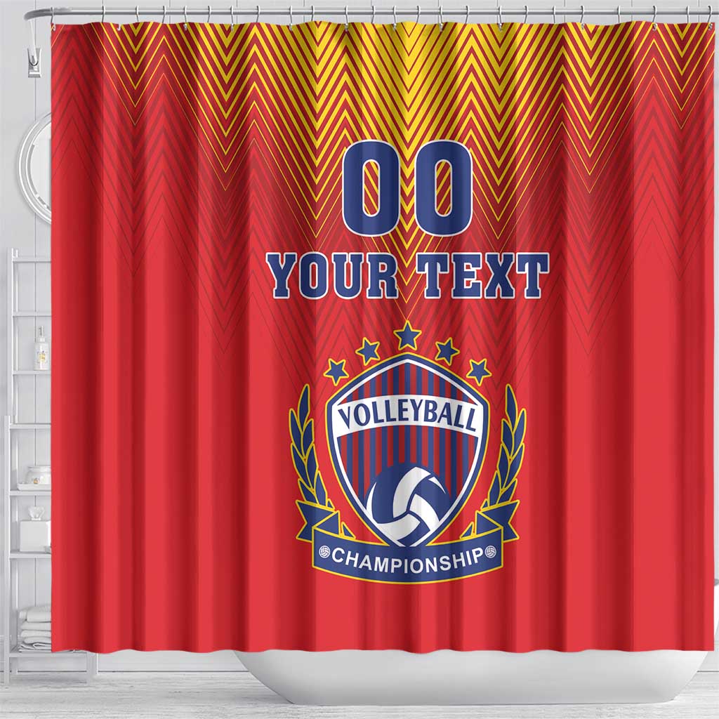 Custom Romania Volleyball Shower Curtain Sporty Style