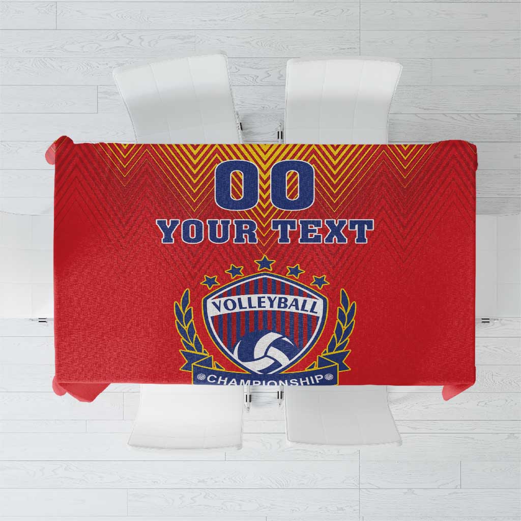 Custom Romania Volleyball Tablecloth Sporty Style
