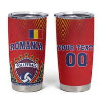 Custom Romania Volleyball Tumbler Cup Sporty Style