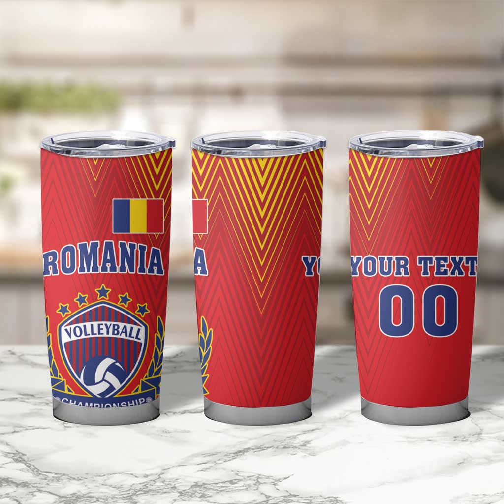Custom Romania Volleyball Tumbler Cup Sporty Style