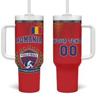 Custom Romania Volleyball Tumbler With Handle Sporty Style
