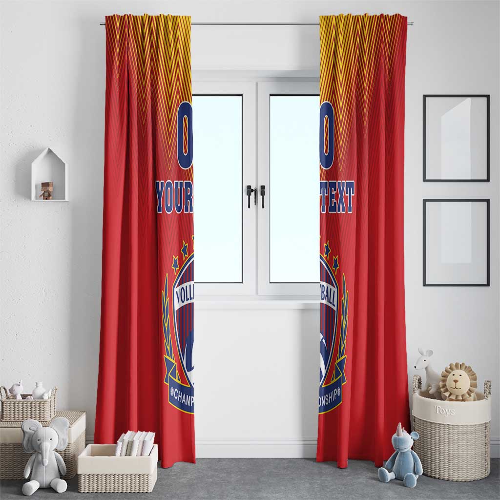Custom Romania Volleyball Window Curtain Sporty Style