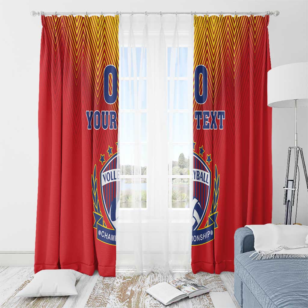 Custom Romania Volleyball Window Curtain Sporty Style