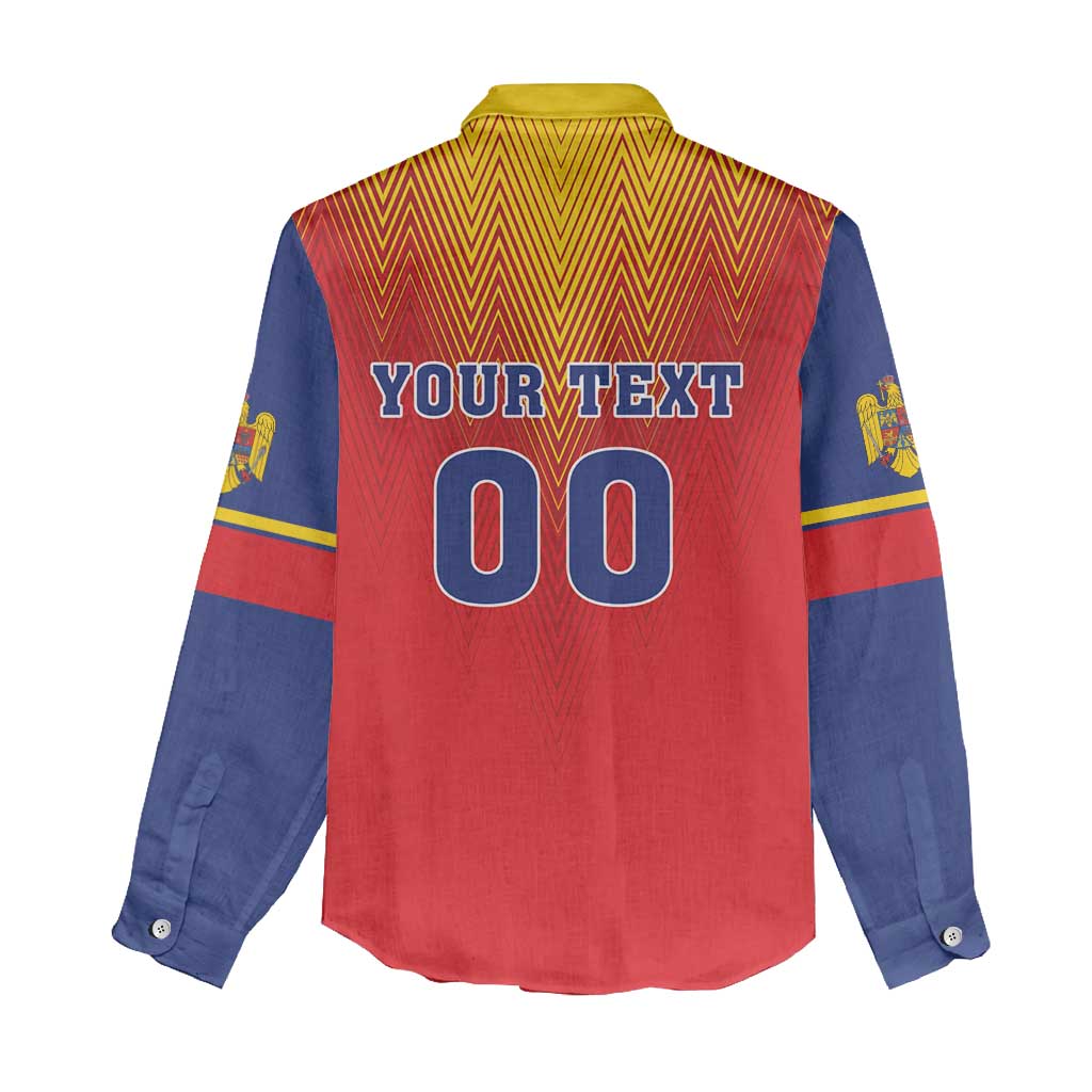 Custom Romania Volleyball Women Casual Shirt Sporty Style