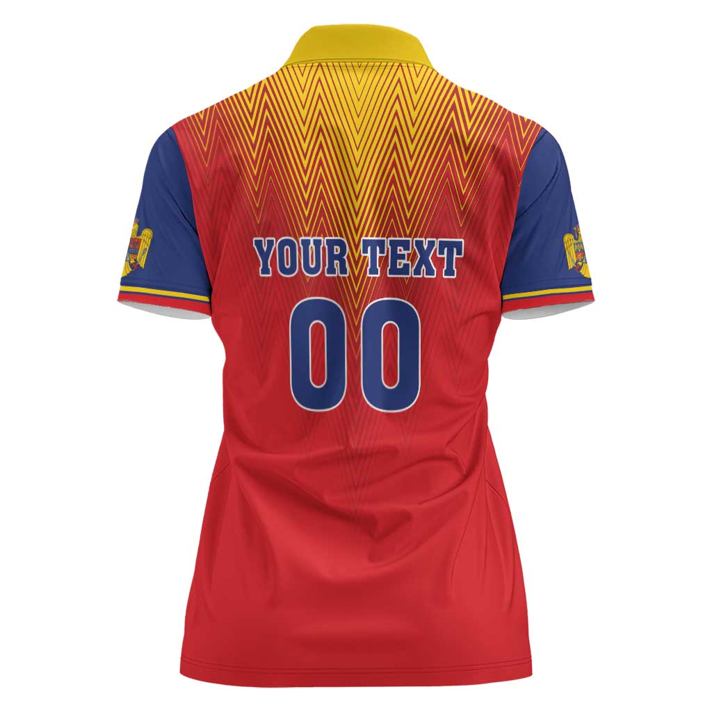 Custom Romania Volleyball Women Polo Shirt Sporty Style