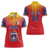 Custom Romania Volleyball Women Polo Shirt Sporty Style