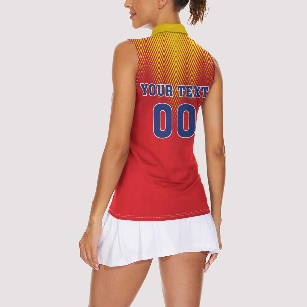 Custom Romania Volleyball Women Sleeveless Polo Shirt Sporty Style