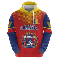 Custom Romania Volleyball Zip Hoodie Sporty Style
