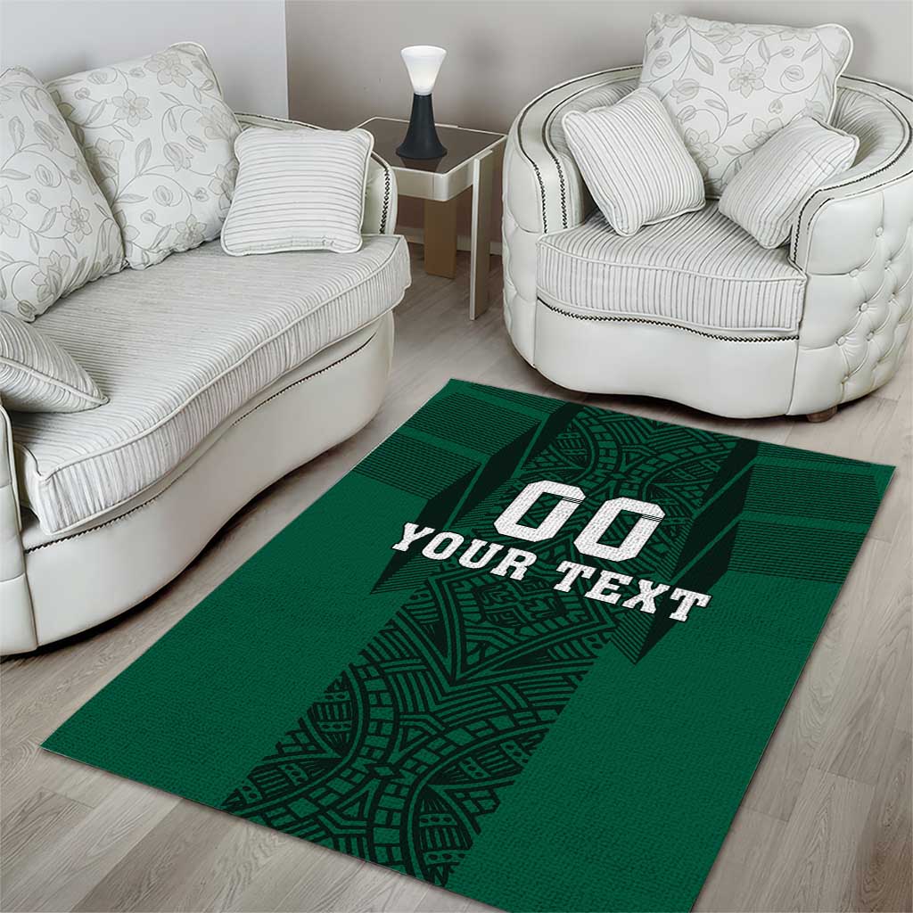 Custom Mexico Football Area Rug El Tricolor Go Champions Aztec Pattern