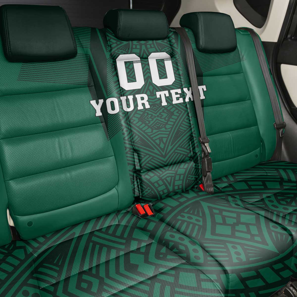 Custom Mexico Football Back Car Seat Cover El Tricolor Go Champions Aztec Pattern