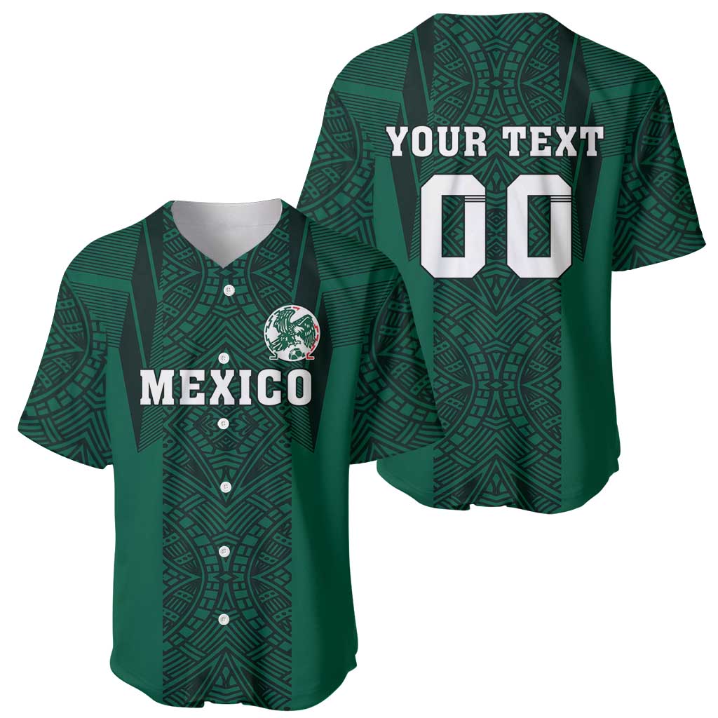 Custom Mexico Football Baseball Jersey El Tricolor Go Champions Aztec Pattern