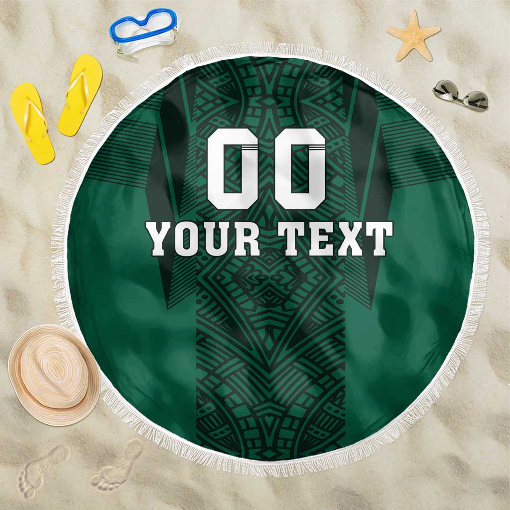 Custom Mexico Football Beach Blanket El Tricolor Go Champions Aztec Pattern