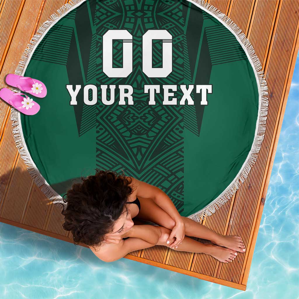 Custom Mexico Football Beach Blanket El Tricolor Go Champions Aztec Pattern