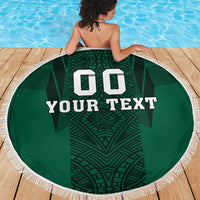 Custom Mexico Football Beach Blanket El Tricolor Go Champions Aztec Pattern