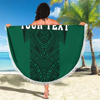Custom Mexico Football Beach Blanket El Tricolor Go Champions Aztec Pattern