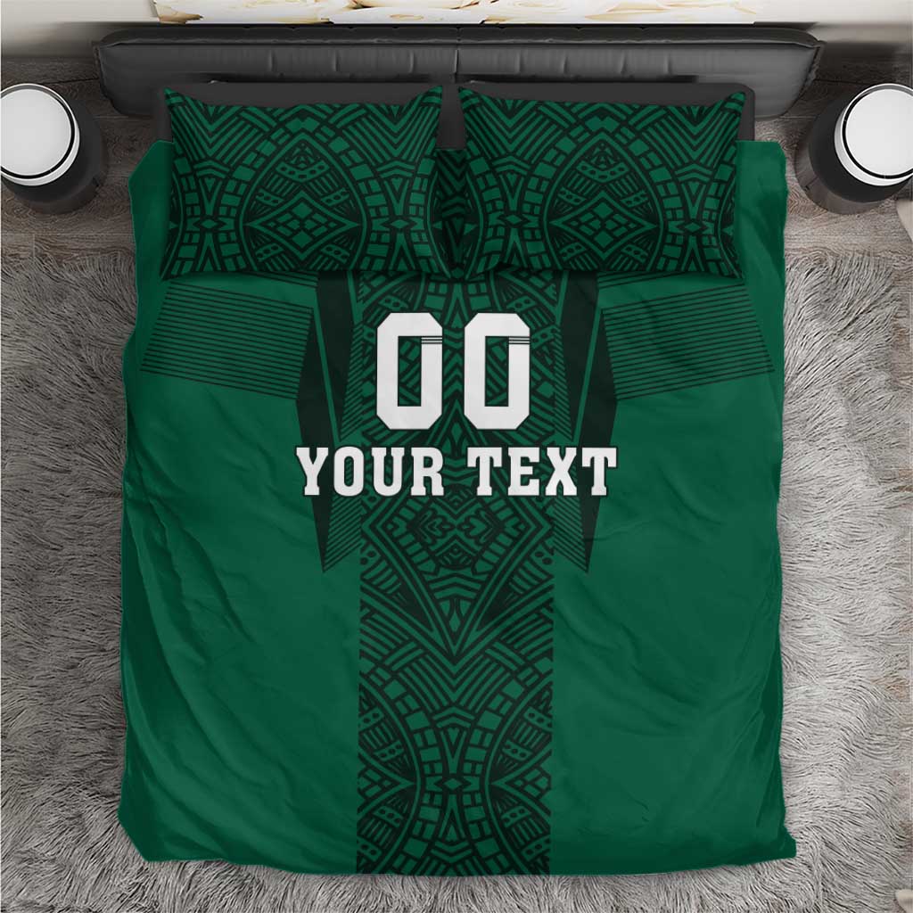 Custom Mexico Football Bedding Set El Tricolor Go Champions Aztec Pattern