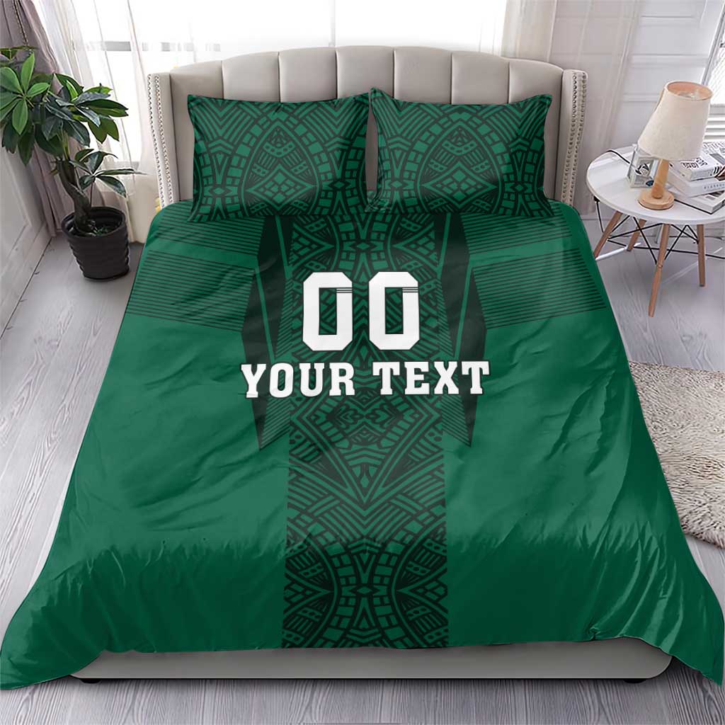 Custom Mexico Football Bedding Set El Tricolor Go Champions Aztec Pattern