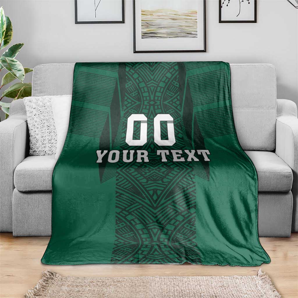 Custom Mexico Football Blanket El Tricolor Go Champions Aztec Pattern