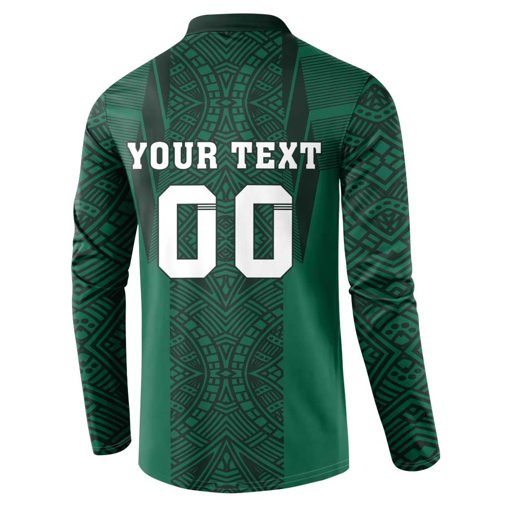 Custom Mexico Football Button Sweatshirt El Tricolor Go Champions Aztec Pattern