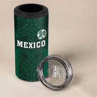 Custom Mexico Football 4 in 1 Can Cooler Tumbler El Tricolor Go Champions Aztec Pattern