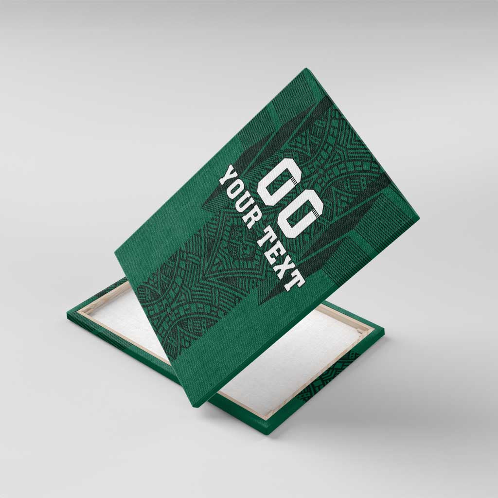 Custom Mexico Football Canvas Wall Art El Tricolor Go Champions Aztec Pattern