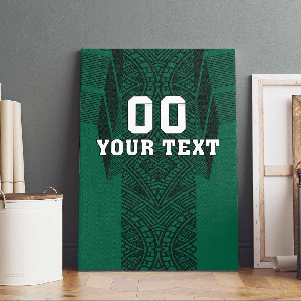 Custom Mexico Football Canvas Wall Art El Tricolor Go Champions Aztec Pattern