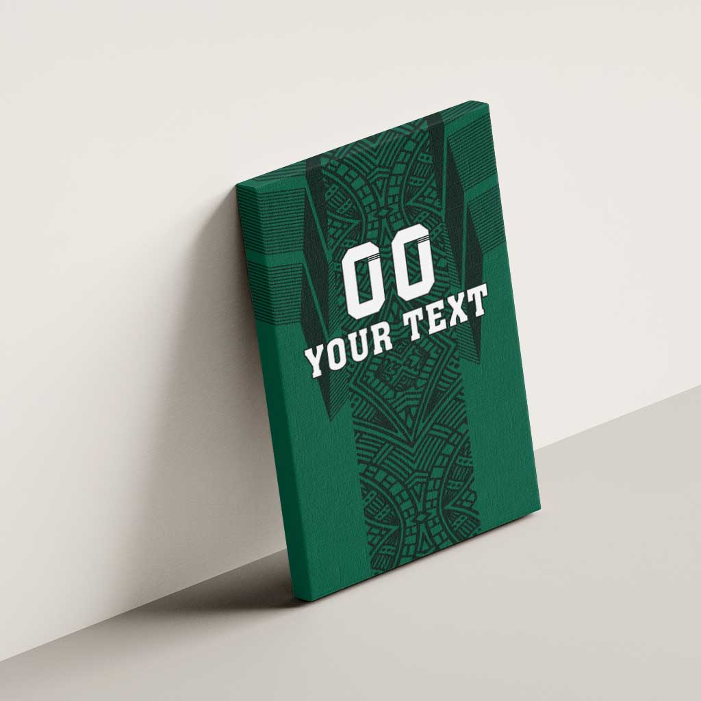 Custom Mexico Football Canvas Wall Art El Tricolor Go Champions Aztec Pattern