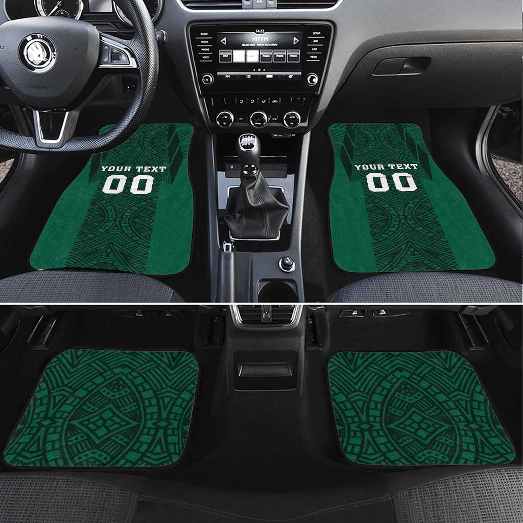 Custom Mexico Football Car Mats El Tricolor Go Champions Aztec Pattern