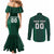 Custom Mexico Football Couples Matching Mermaid Dress and Long Sleeve Button Shirt El Tricolor Go Champions Aztec Pattern