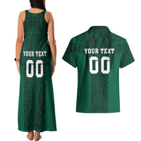 Custom Mexico Football Couples Matching Tank Maxi Dress and Hawaiian Shirt El Tricolor Go Champions Aztec Pattern